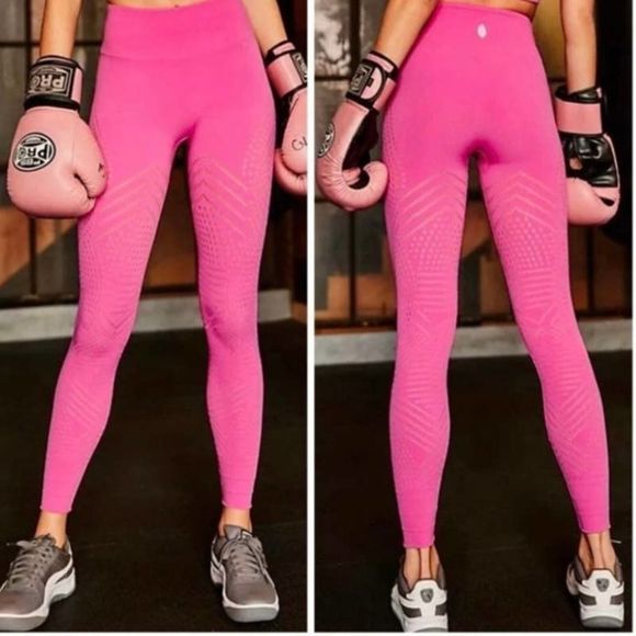 Free People Self-Hem Ecology Legging Tropical Pink Legging Size XS/S NWOT - Picture 1 of 10